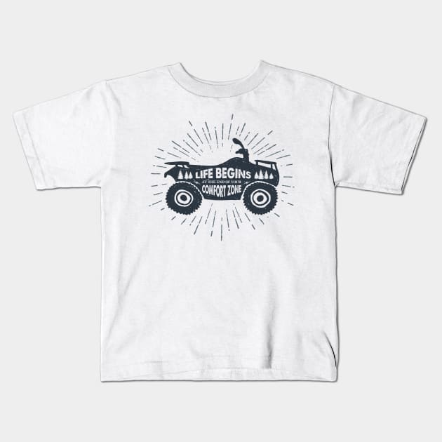 Car Life Begins Kids T-Shirt by Hastag Pos